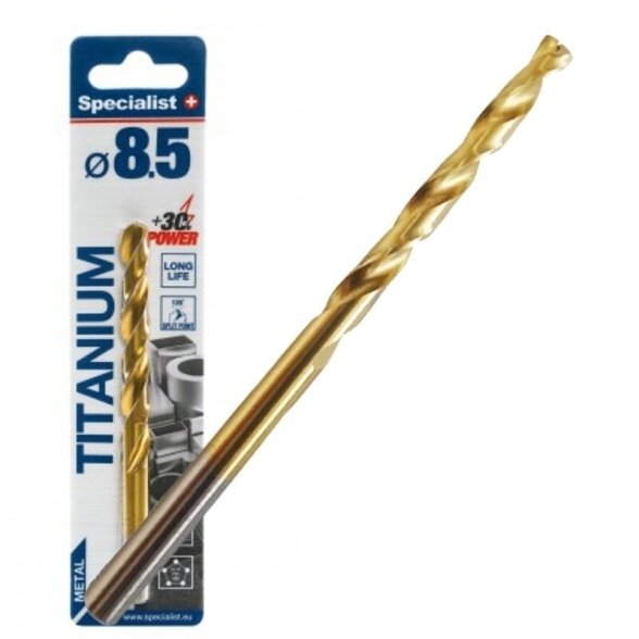 Metalo grąžtas SPECIALIST+ Titan, 8,5mm