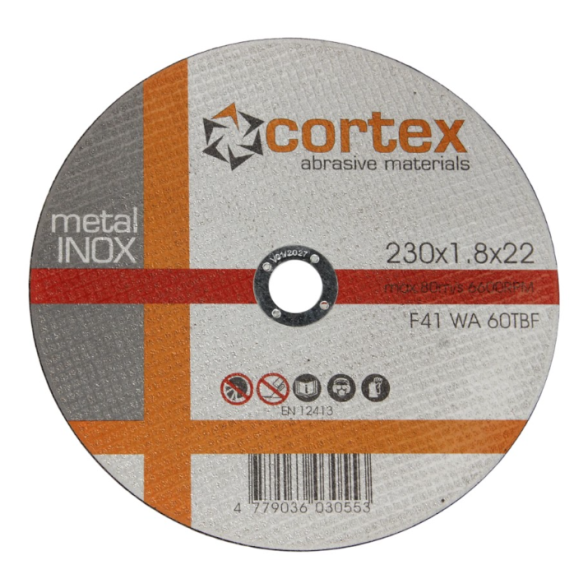 Metalo pjovimo diskas CORTEX WA 60 TBF F41 80m/s, 230x1,8x22,2mm Metalo pjovimo diskas CORTEX WA 60 TBF F41 80m/s, 230x1,8x22,2mm