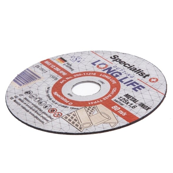 Metalo pjovimo diskas SPECIALIST+ Long Life, 125x1,6x22mm 1