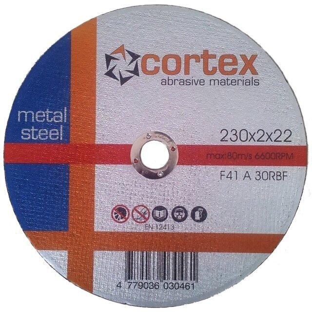 Metalo pjovimo diskas CORTEX A 30 RBF F41 80m/s, 180x1,6x22,2mm Metalo pjovimo diskas CORTEX A 30 RBF F41 80m/s, 180x1,6x22,2mm