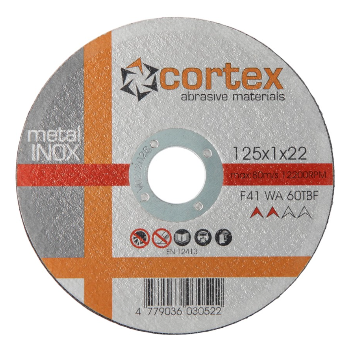 Metalo pjovimo diskas CORTEX Inox, 125x1x22,2mm
