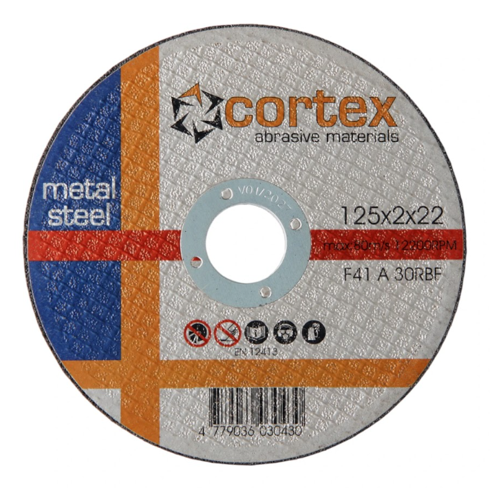 Metalo pjovimo diskas CORTEX A 30 RBF F41 80m/s, 125x2x22,2mm
