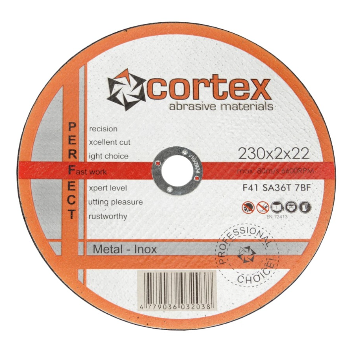Metalo pjovimo diskas CORTEX Perfect SA TBF41, 230x2x,22,2mm Metalo pjovimo diskas CORTEX Perfect SA TBF41, 230x2x,22,2mm