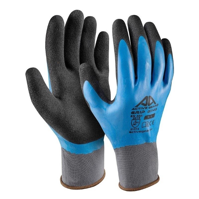 Pirštinės ACTIVE GEAR Grip, M dydis mėlyna sp. Pirštinės ACTIVE GEAR Grip, M dydis mėlyna sp.