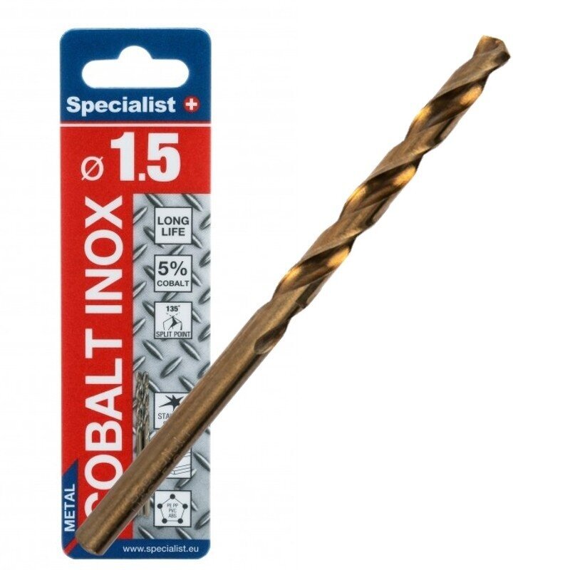 Metalo grąžtas SPECIALIST+ Cobalt, 1,5mm