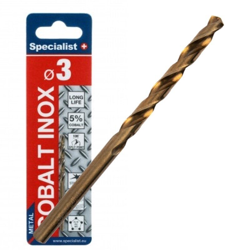 Metalo grąžtas SPECIALIST+ Cobalt, 3mm