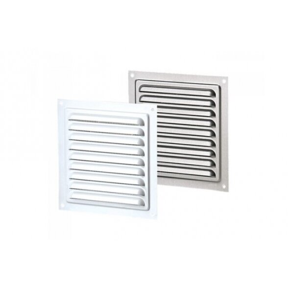 Grotelės ventiliacinės metalinės su tinkleliu 125 x 125 mm MVM125SR rudos Grotelės ventiliacinės metalinės su tinkleliu 125 x 125 mm MVM125SR rudos
