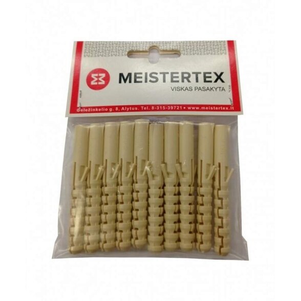 Nailoniniai kaiščiai NAT8L MEISTERTEX (10vnt) Nailoniniai kaiščiai NAT8L MEISTERTEX (10vnt)