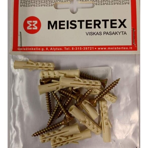 Kaištis su medsraigčiu NAT6 4x30mm MEISTERTEX (10vnt) Kaištis su medsraigčiu NAT6 4x30mm MEISTERTEX (10vnt)