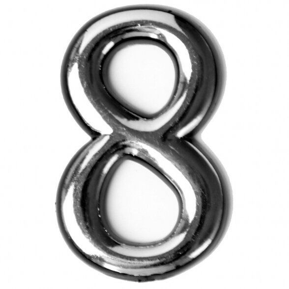 Klijuojamas buto numeris Nr. 8, 55mm chromo sp. Klijuojamas buto numeris Nr. 8, 55mm chromo sp.