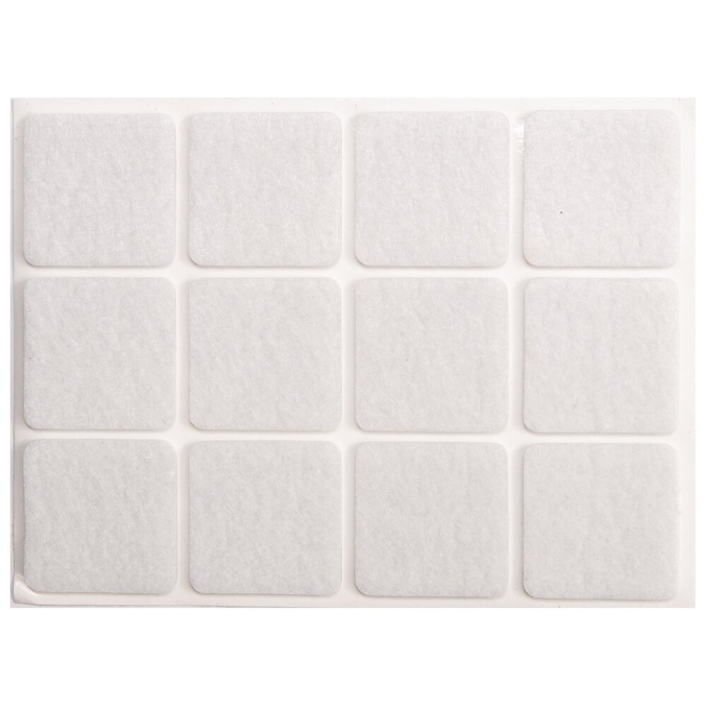 Padukai baldams VOREL veltiniai lipnus 28x28mm 12vnt.,baltos sp.