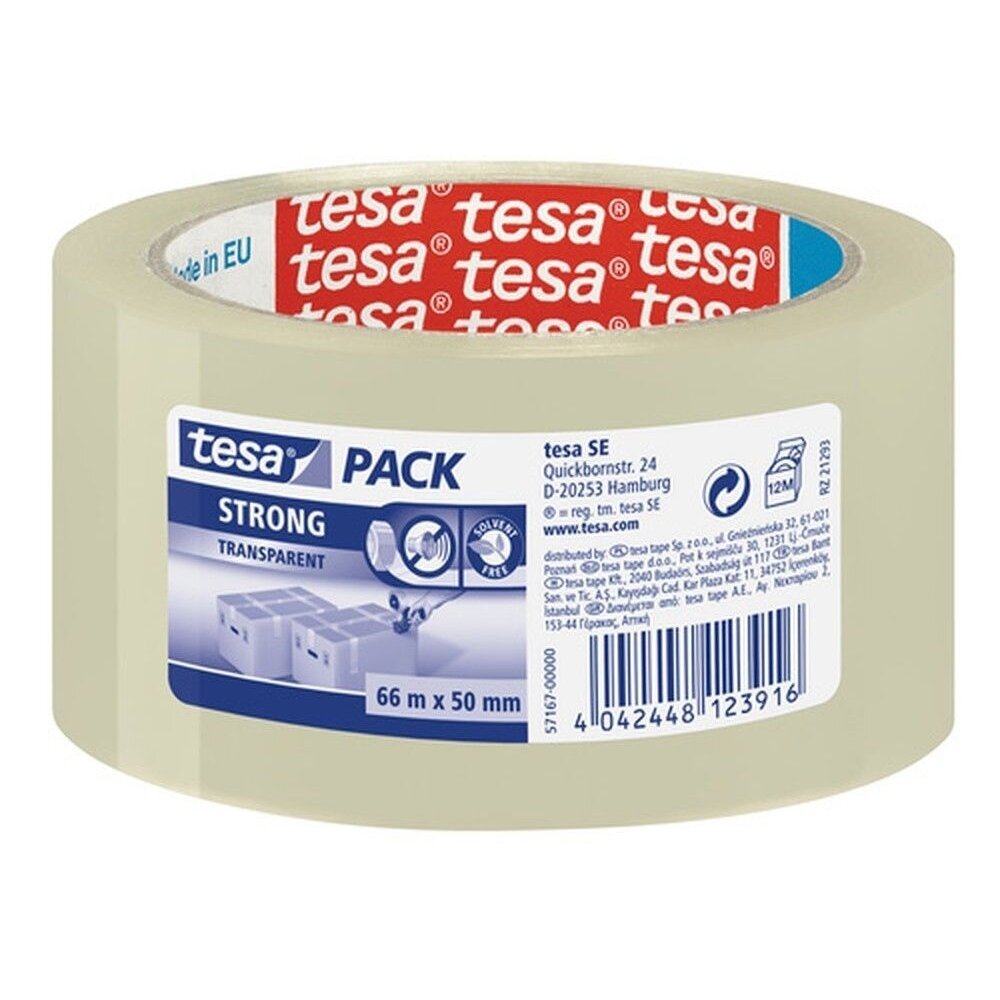 Lipni pakavimo juosta TESA Tesapack Strong, 50mm 66m skaidri