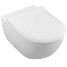 Pakabinamas WC Villeroy & Boch Subway 2.0  Direct Flush WC su SlimSeat dangčiu, White Alpin
