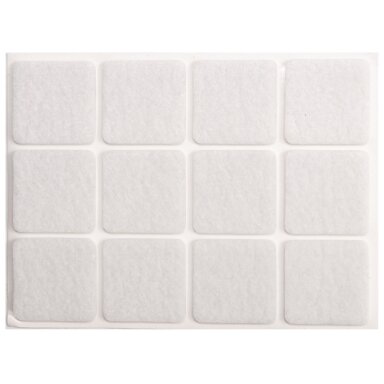 Padukai baldams VOREL veltiniai lipnus 28x28mm 12vnt.,baltos sp. Padukai baldams VOREL veltiniai lipnus 28x28mm 12vnt.,baltos sp.