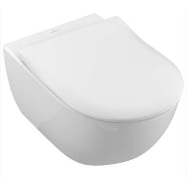 Pakabinamas WC Villeroy & Boch Subway 2.0 Direct Flush WC su SlimSeat dangčiu, White Alpin Pakabinamas WC Villeroy & Boch Subway 2.0 Direct Flush WC su SlimSeat dangčiu, White Alpin