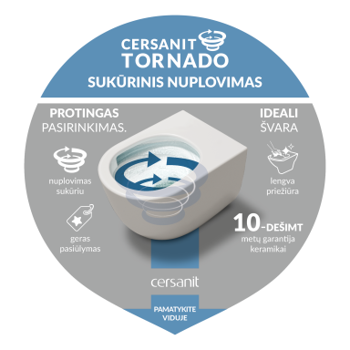 Pakabinamo klozeto komplektas CERSANIT S4005-003, C676 System 40, chromo sp.