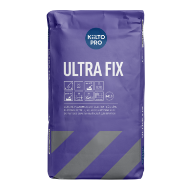 Elastingi plytelių klijai KIILTO Ultra Fix, 5kg Elastingi plytelių klijai KIILTO Ultra Fix, 5kg