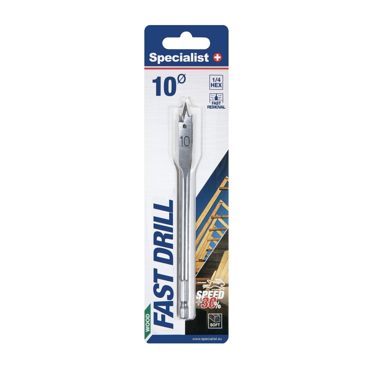 Plunksninis medienos grąžtas SPECIALIST+, 10mm 1 Plunksninis medienos grąžtas SPECIALIST+, 10mm 1