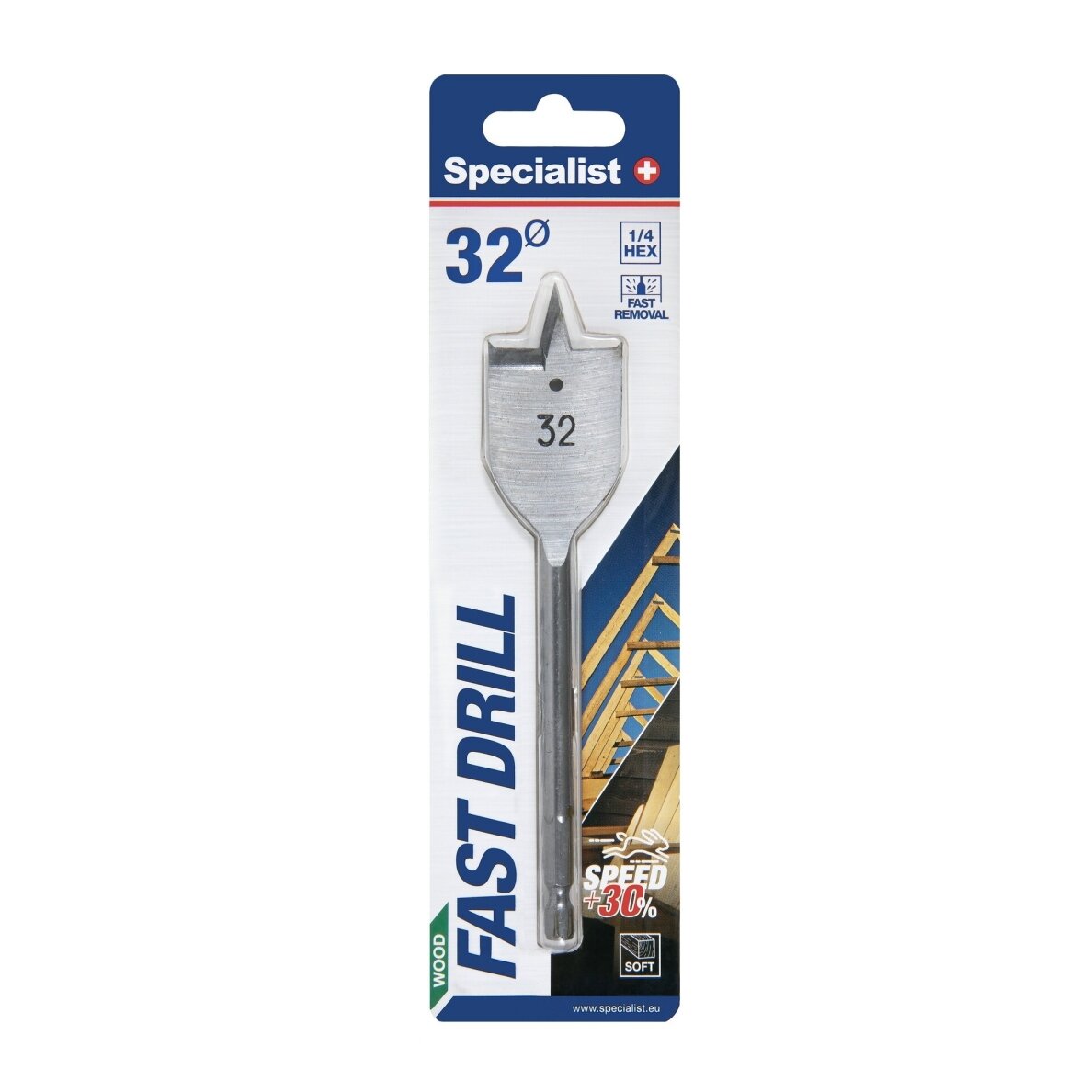 Plunksninis medienos grąžtas SPECIALIST+, 32mm 2