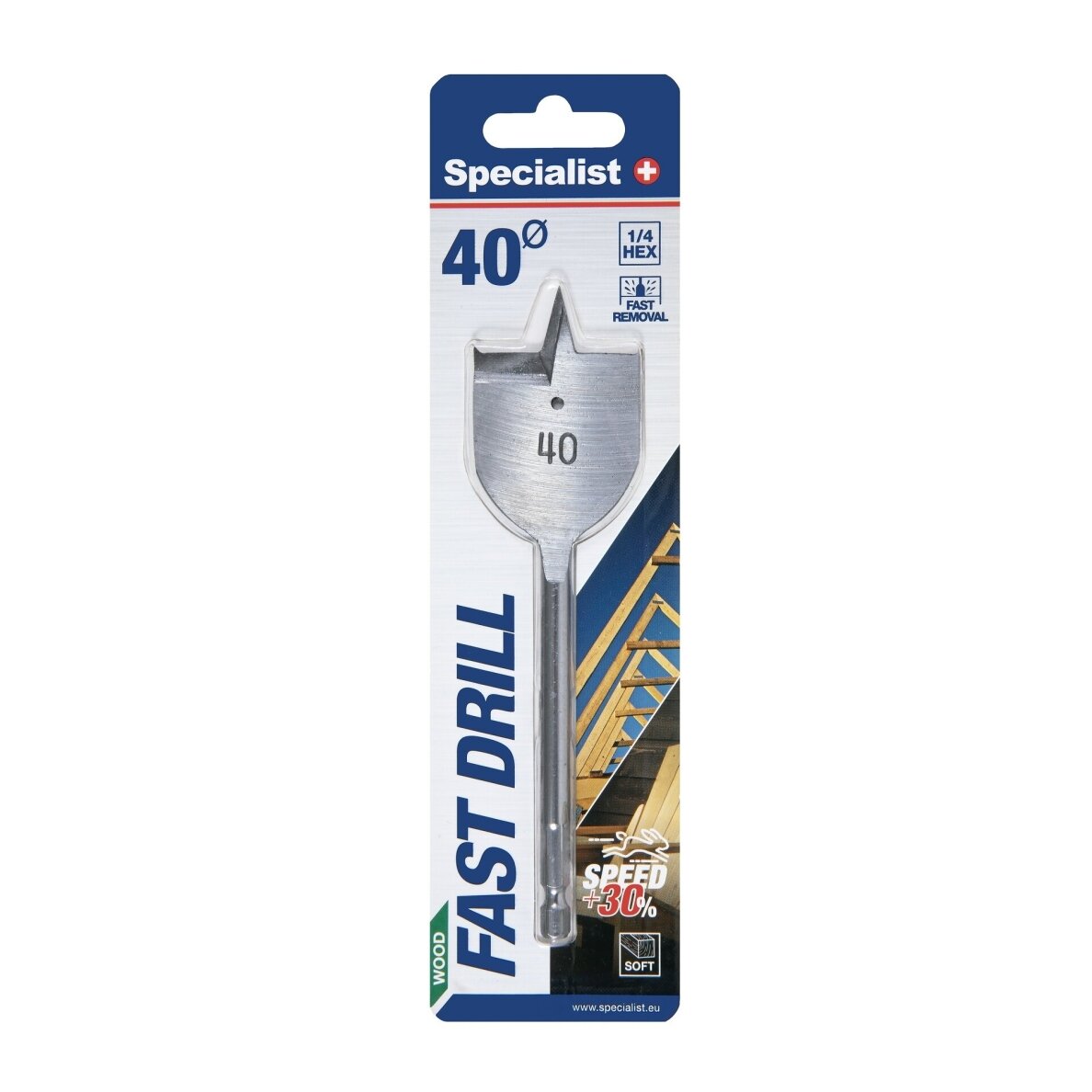Plunksninis medienos grąžtas SPECIALIST+, 40mm 1