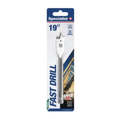 Pluksninis medienos grąžtas SPECIALIST+, 19mm