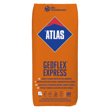 Plytelių klijai ATLAS Geoflex Express 2-15 mm, 25kg Plytelių klijai ATLAS Geoflex Express 2-15 mm, 25kg