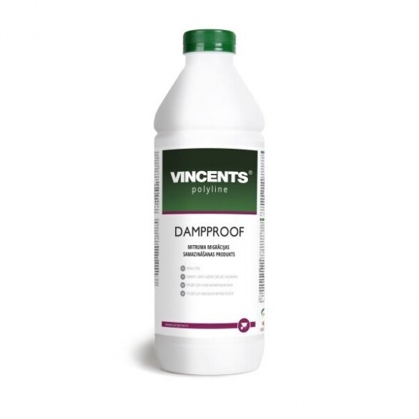 Plastifikatorius betonui VINCENTS POLYLINE Damp Proof, 1l Plastifikatorius betonui VINCENTS POLYLINE Damp Proof, 1l