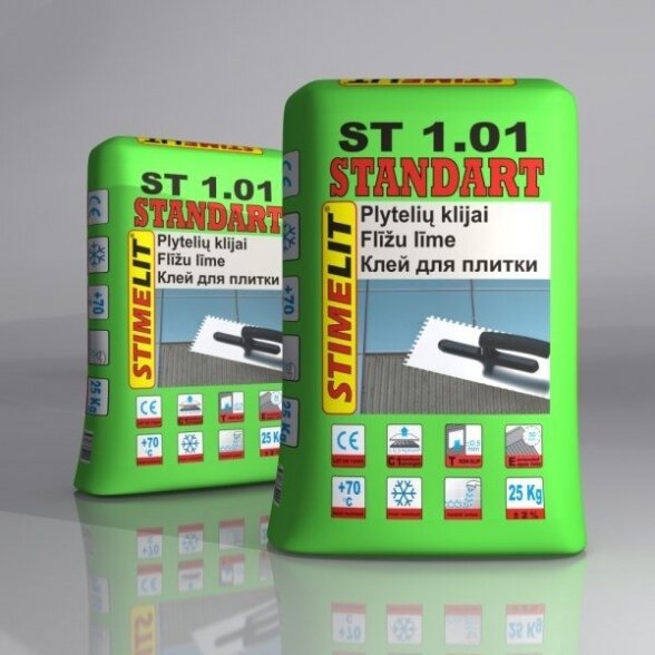 Plytelių klijai STIMELIT Standart ST1.01 C1TE, 25kg 1