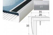 Profilis Effector A43 laiptams, su 2 cm neslidžia juosta