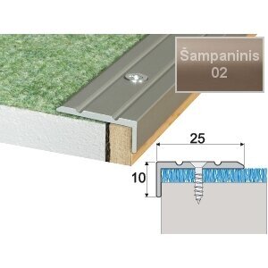 Grindų sujungimo profilis laiptams EFFECTOR A31, 90 x 2,5 x 1 cm, šampaninė sp. Grindų sujungimo profilis laiptams EFFECTOR A31, 90 x 2,5 x 1 cm, šampaninė sp.
