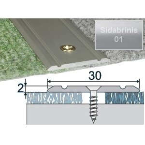 Grindų sujungimo profilis EFFECTOR A02, 180 x 3 x 0,2 cm, sidabro sp. 1