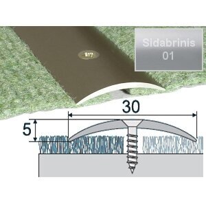 Grindų sujungimo profilis EFFECTOR A03, 180 x 3 x 0,5 cm,  sidabro sp.