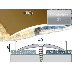Grindų sujungimo profilis EFFECTOR A04, 93 x 4,9 x 0,8 cm, sidabrinė sp. 1