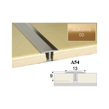 Profilis sujungimo A54 auksinis, 200cm 13x9mm Profilis sujungimo A54 auksinis, 200cm 13x9mm