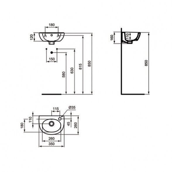 Praustuvas IDEAL STANDARD Simplicity 35x26 2 Praustuvas IDEAL STANDARD Simplicity 35x26 2