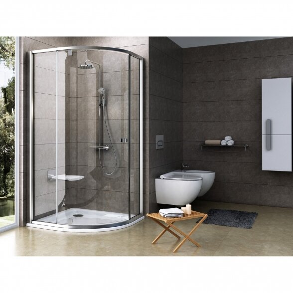 Dušo kabina RAVAK Pivot PSKK3, 90x90cm satinas ir skaidrus stiklas