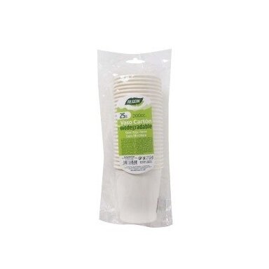 Puodeliai vienkartiniai popieriniai Algon, 200 ml 25 vnt balta sp.