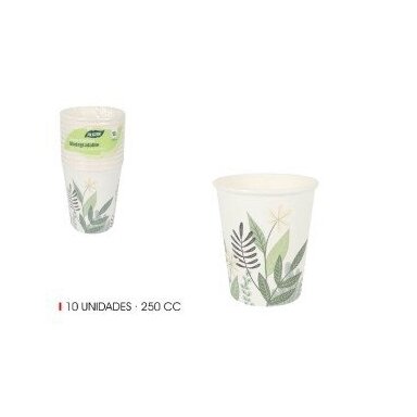Puodeliai vienkartiniai popieriniai Algon, 250 ml 10 vnt