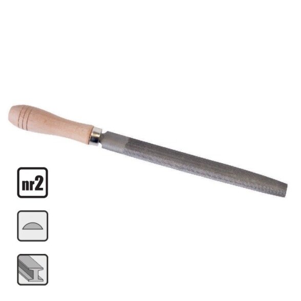 Pusapvalė dildė RICHMANN C4947, 250mm Pusapvalė dildė RICHMANN C4947, 250mm