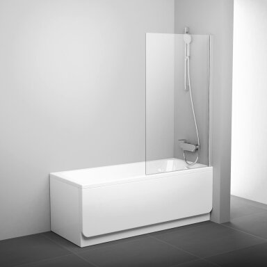 Vonios sienelė RAVAK PVS1, 80x140cm satinas ir skaidrus stiklas