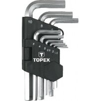 1,5-10mm 9vnt. RAKTŲ ŠEŠIABR.RINK.TRUMPI HEX Cr-V TOPEX 35D955