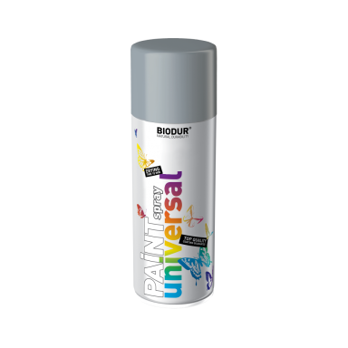 Aerozolinė emalė BIODUR Universal, 400ml pilka sp. RAL7046 Aerozolinė emalė BIODUR Universal, 400ml pilka sp. RAL7046