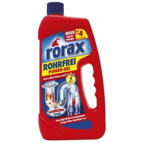 Nutekamų vamzdžių valiklis RORAX Rohrfrei Power Gel, 1l Nutekamų vamzdžių valiklis RORAX Rohrfrei Power Gel, 1l