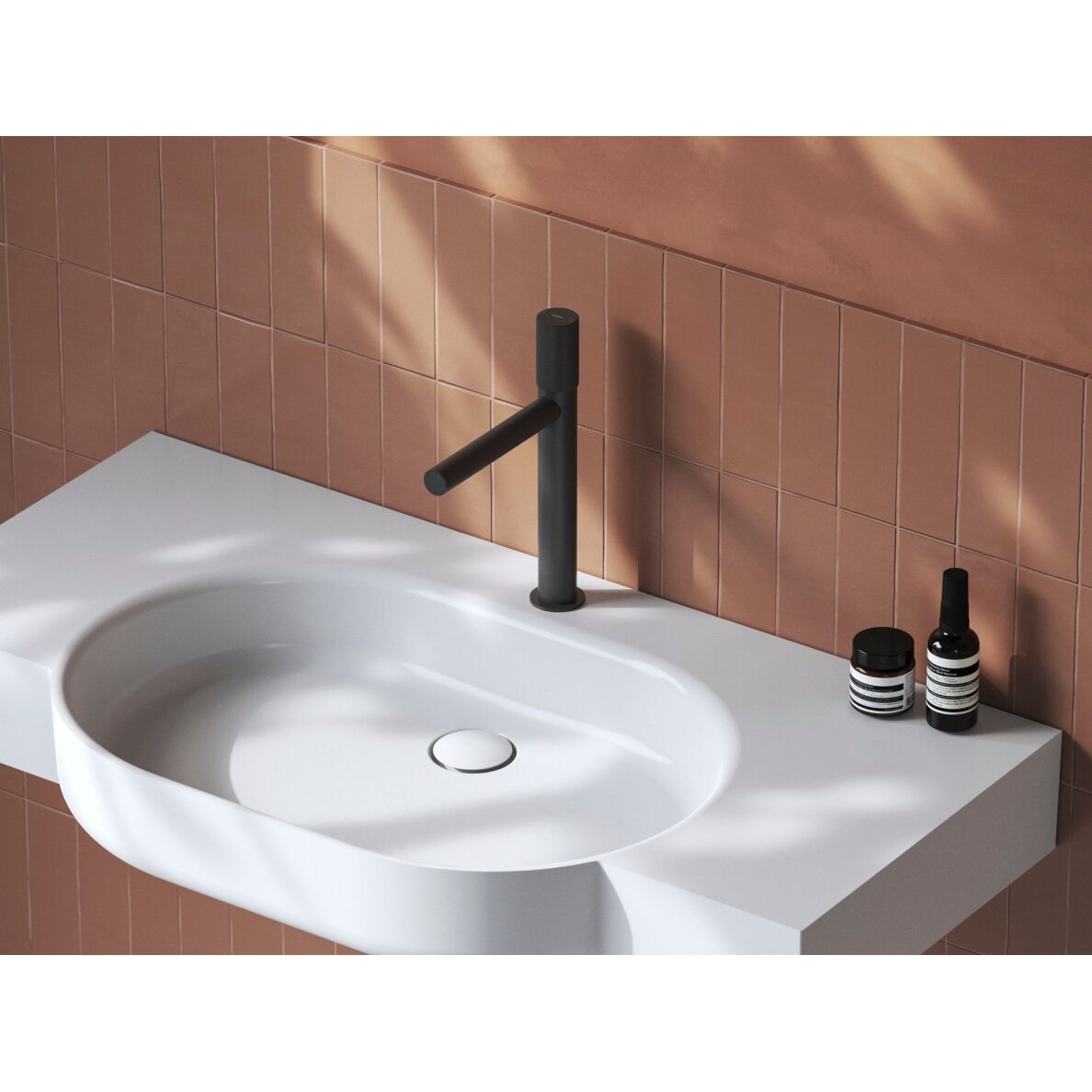 RV 014.20BLM Praustuvo maišytuvas 285 mm be dugno vožtuvo, spalva matinė juoda
