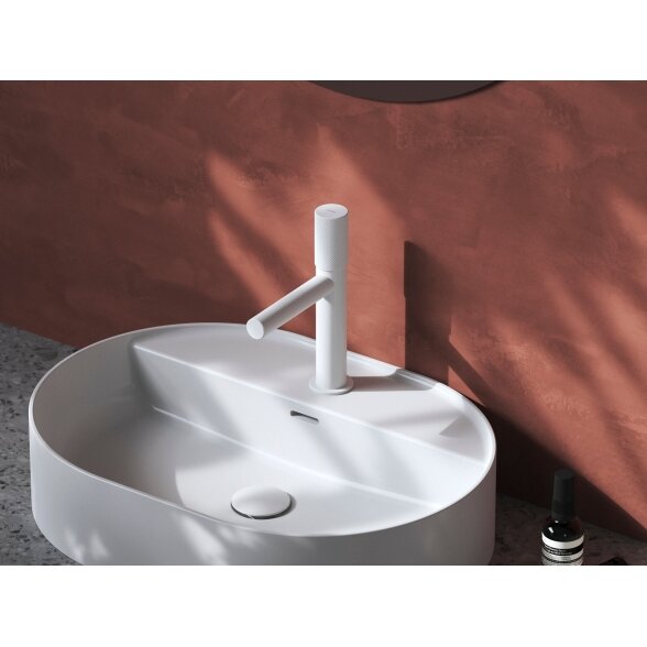 RV 012.10WHM Praustuvo maišytuvas 220 mm be dugno vožtuvo, spalva matinė balta