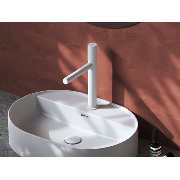 RV 014.10WHM Praustuvo maišytuvas 285 mm be dugno vožtuvo, spalva matinė balta