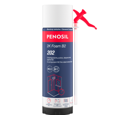 Dvikomponentės šiaudelinės sandarinimo putos PENOSIL 2K Foam B2 202, 400ml Dvikomponentės šiaudelinės sandarinimo putos PENOSIL 2K Foam B2 202, 400ml