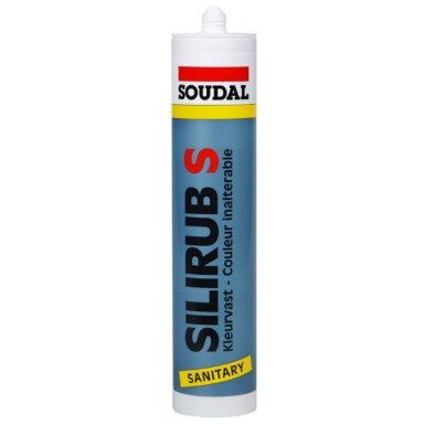 Sanitarinis silikonas SOUDAL Silirub S, 300ml baltas