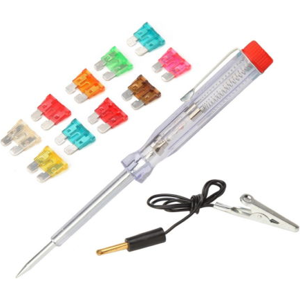 Saugiklių komplektas su srovės testeriu Saugiklių komplektas su srovės testeriu