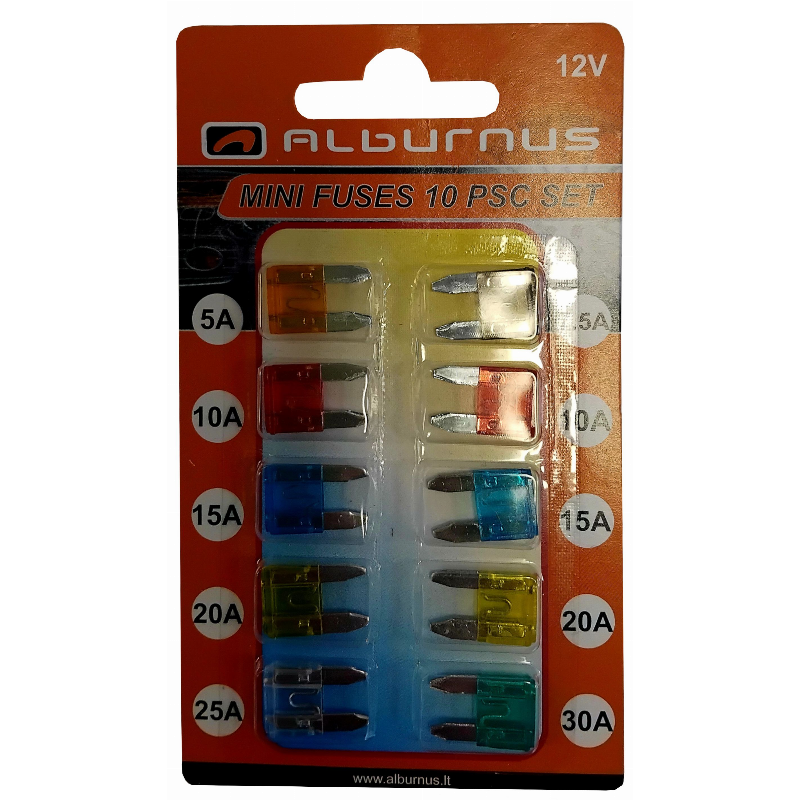 Saugiklių komplektas ALBURNUS MINI, 10 vnt.